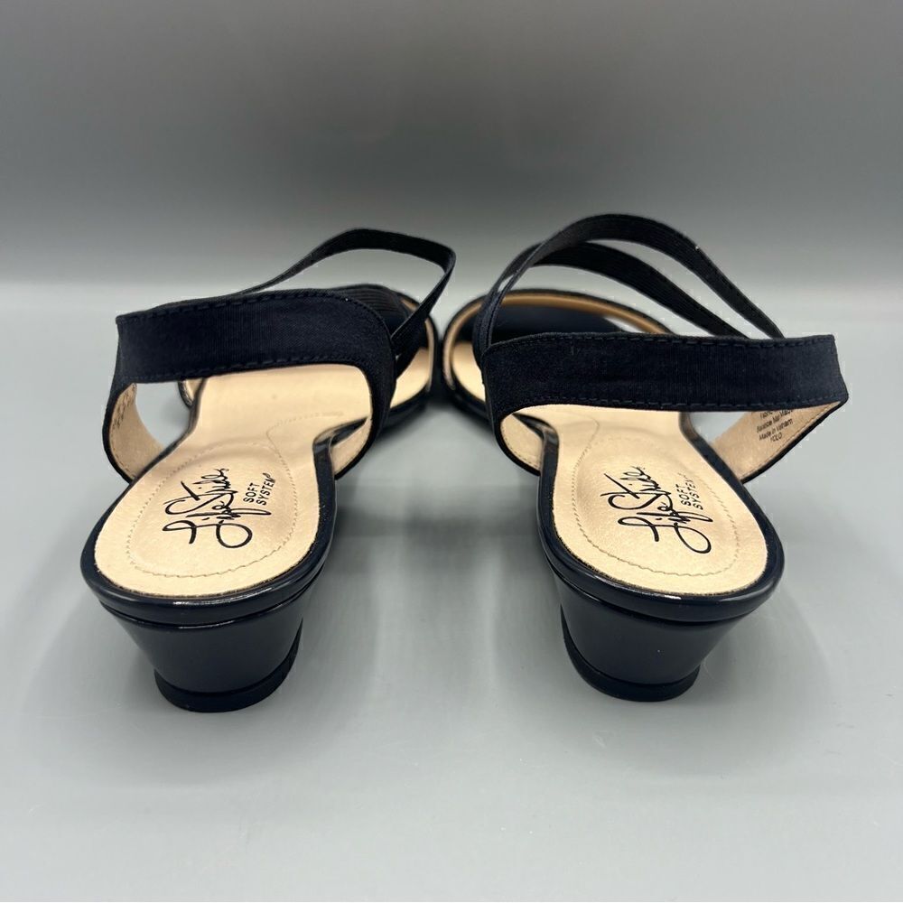 LifeStride Yolo Navy Strappy Wedge Sandals - Picture 4 of 9